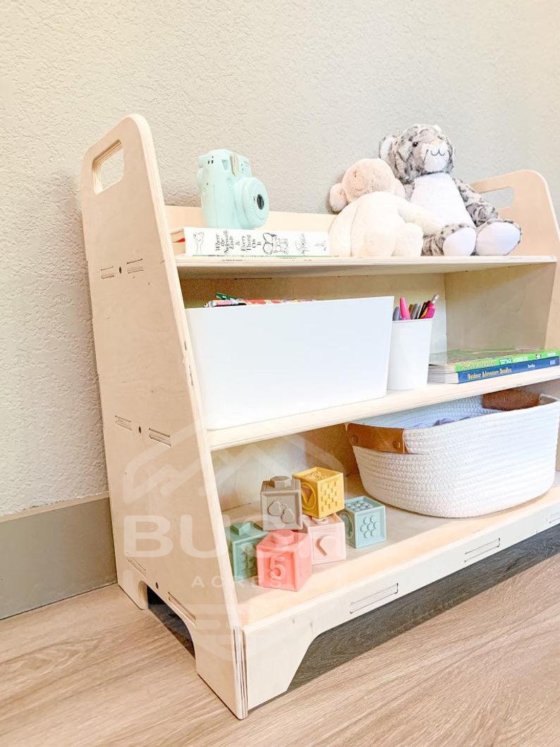 Large Montessori Toyshelf Toddler Toy Shelf Montessori Etsy
