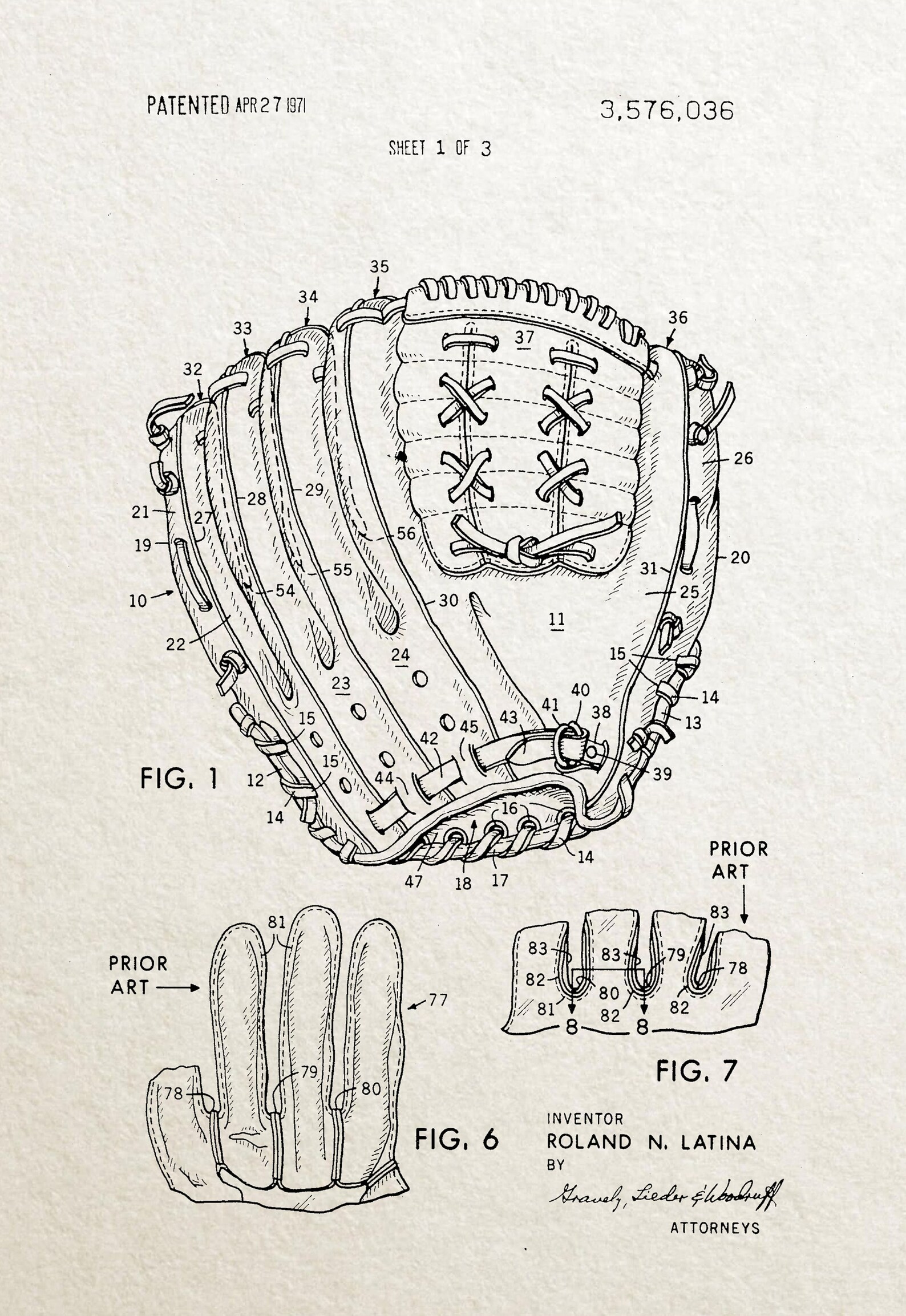 Baseball Glove Patent Print Files Instant Digital Download Etsy