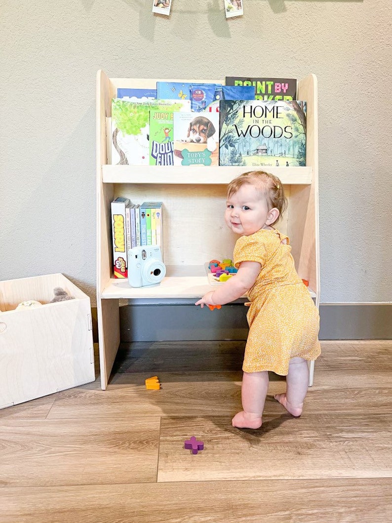 LEO Montessori Book Display With Storage Toy Box Toddler Etsy