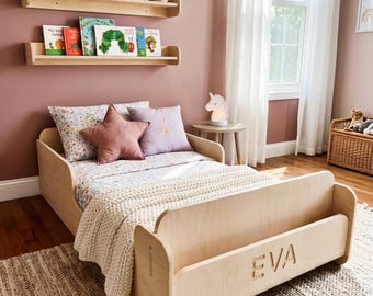 Vloerbed montessory peuter kindervloer montessoribed peuterbed met rails voor samen slapen EVA