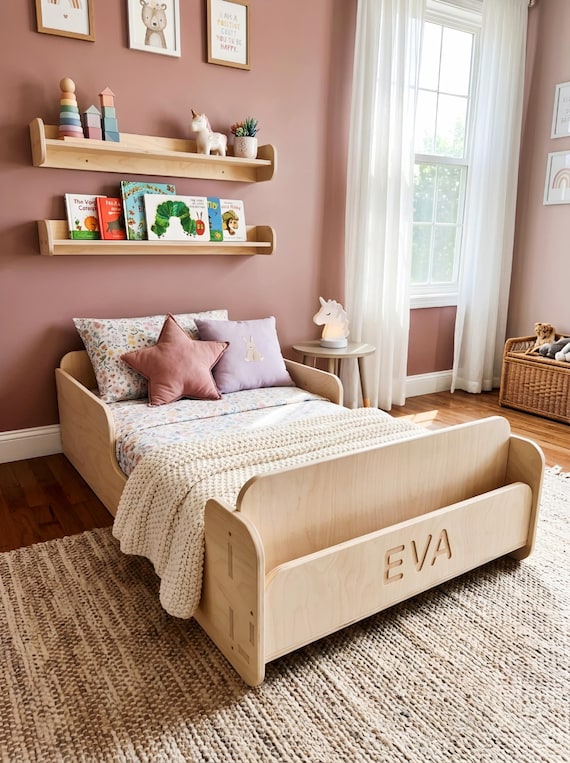 Floor Bed Montessory Toddler Children's Floor Montessori Bed Toddler Bed With Rails for Co-Sleeping EVA