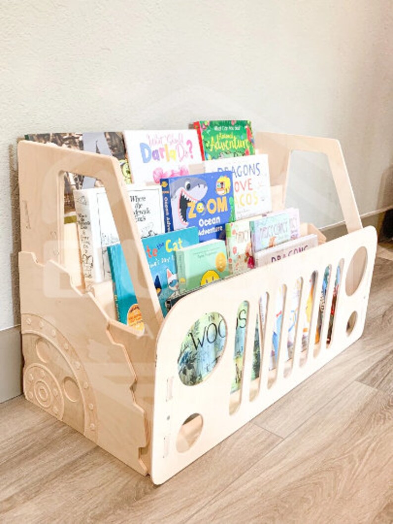AARON Truck Bookshelf Montessori Bookshelf Toddler Etsy