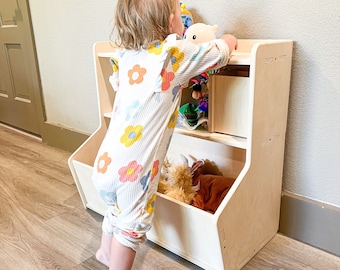 DISCOUNTED SHELBY Montessori Toy Shelf with Storage Bin Toddler Toy Organizer Montessori Toyshelf Montessori Toys 2 year old Toddler Gift