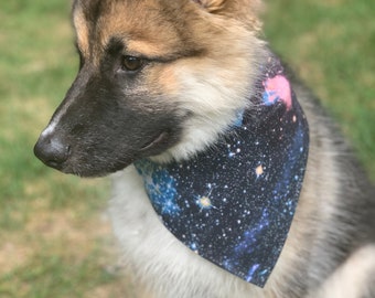 Galaxy Stars Cotton Dog Bandana | Pet Photo Scarf