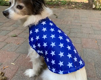 Blue Stars America USA Dog Shirt | American Flag Pet Costume | Pet Shirt