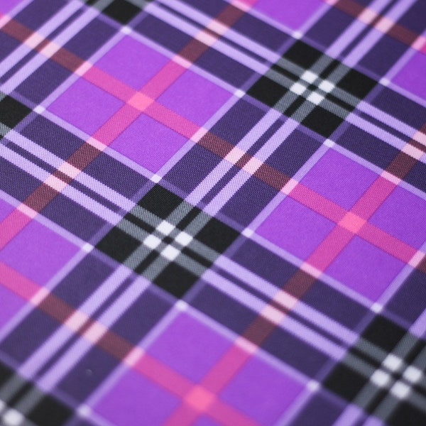 Purple Plaid Fabric Etsy