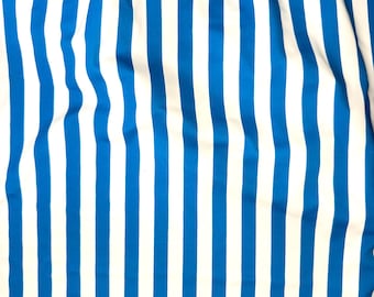 Blue and White Stripe Spandex Fabric | Swimwear Apparel Material by-the-yard