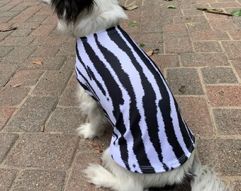Zebra Dog Shirt | Zebra Stripe Pet Costume | Halloween Dog