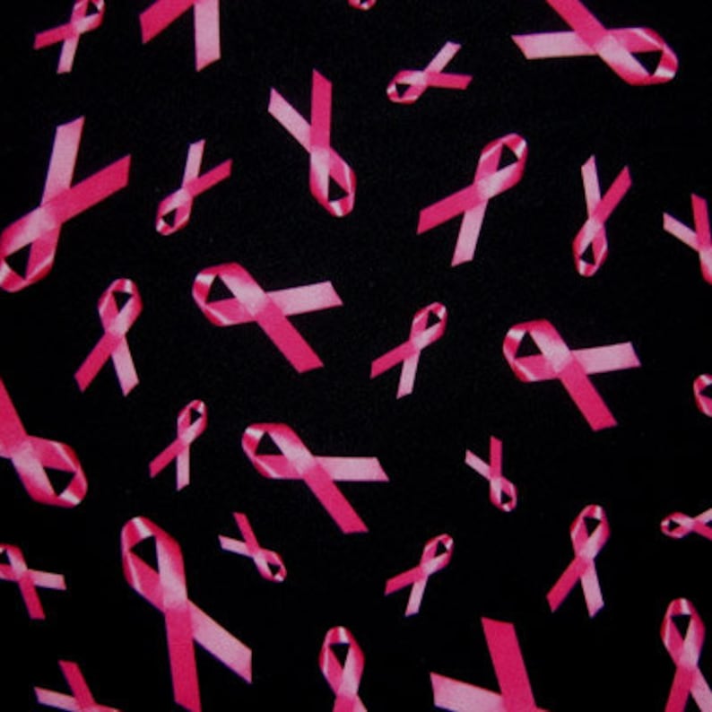Pink Ribbon Breast Cancer Awareness Print Polyester/spandex Fabric By ...