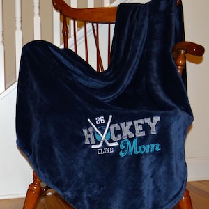 Hockey Mom Plush Throw - Personalized with Name & Number