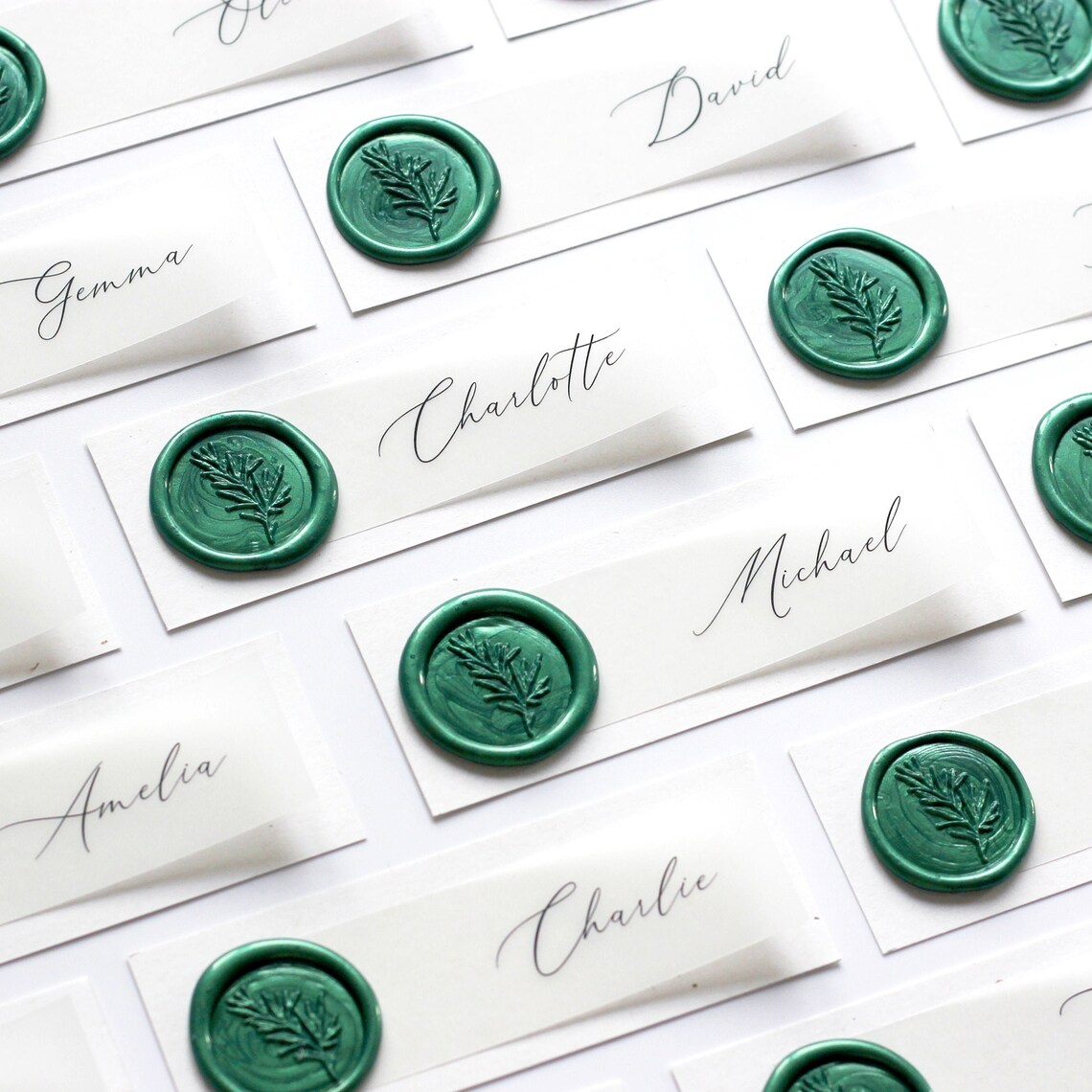 Vellum Wax Seal Wedding Place Card / Table Display Etsy