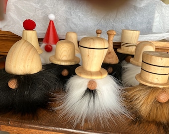 Gnomes / wooden / Keepsake / Handmade / Canada / fluff