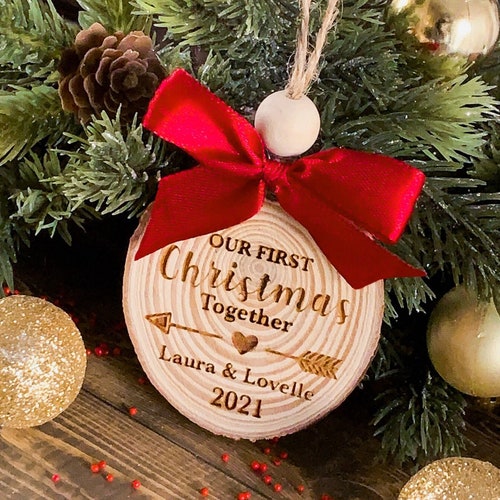 Our First Christmas Ornament Couples First Christmas Wood Etsy