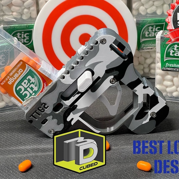 Tic Tac Gun V2.5 - Exclusive Loading and Strongest Shooter 2200+ Color Combos & Personalizable- The BEST Tic Tac Gun As Seen On Dude Perfect