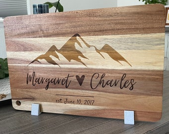 Personalized Hardwood Cutting Board - Laser Engraved - perfect for Wedding gift - Anniversary gift - House Warming present