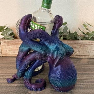 Octopus Wine Bottle Holder - Tentacle Statue Model Alcohol Holder for Home Bar Decor. Fits Standard size wine bottles & some 750ml alcohol