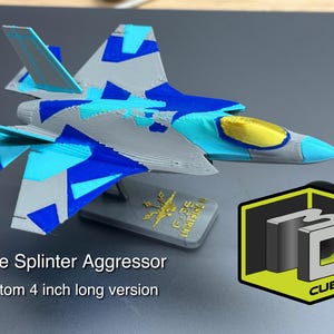 Kit de modelo F-35 Lightning II – Jato Aggressor impresso em 3D – Kit de cartão faça você mesmo com suporte – Presente multicolorido para pilotos e fãs de jatos