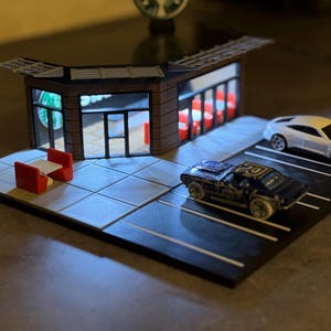 Coffee Shop Diorama für 1:64 Die Cast Car Accessory - Perfekt für dein Hot Diecast Auto auf Rädern