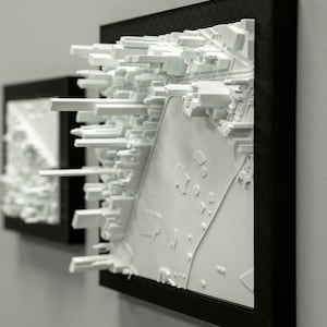 Decoración de pared con el paisaje urbano de Manhattan, Nueva York: obra de arte enorme - Horizonte de la ciudad enmarcado de Manhattan, Nueva York