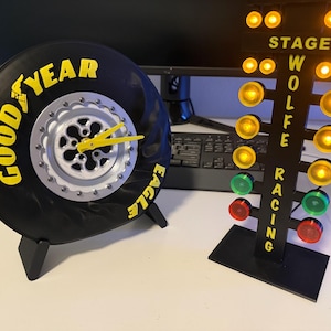Dragster Tire Clock - Wrinkling Sideall Tire Clock - The Ultimate Racing Enthusiast’s Decor for Garage or Man Cave