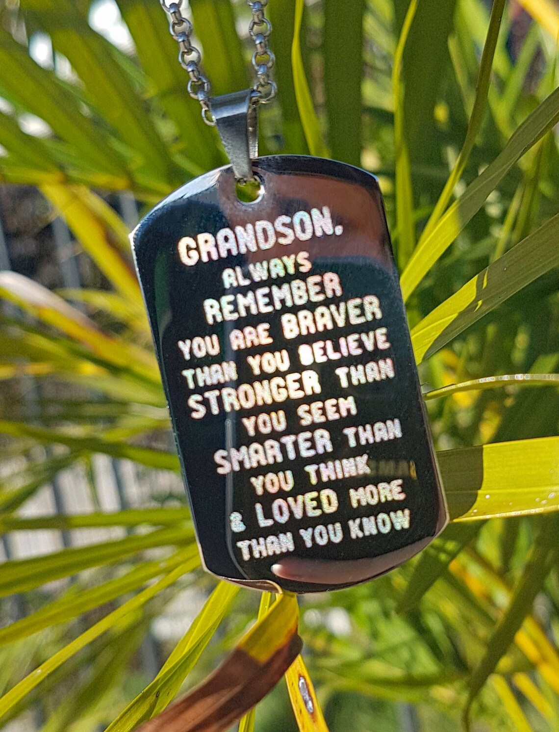 Stainless Steel Dogtag For Your Grandson Gift Idea from Etsy
