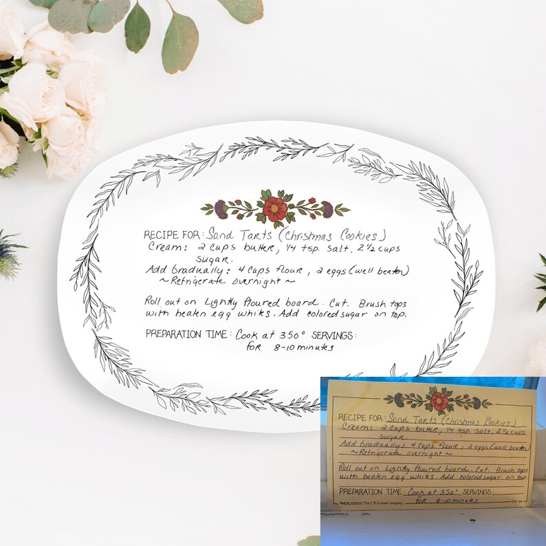 Handwritten Recipe Personalized Platter . Handwritten Recipe Etsy