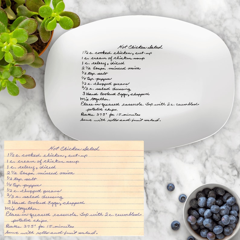 Handwritten Recipe Personalized Platter . Handwritten Recipe Etsy