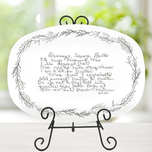 Handwritten Recipe Personalized Platter . Handwritten Recipe - Etsy