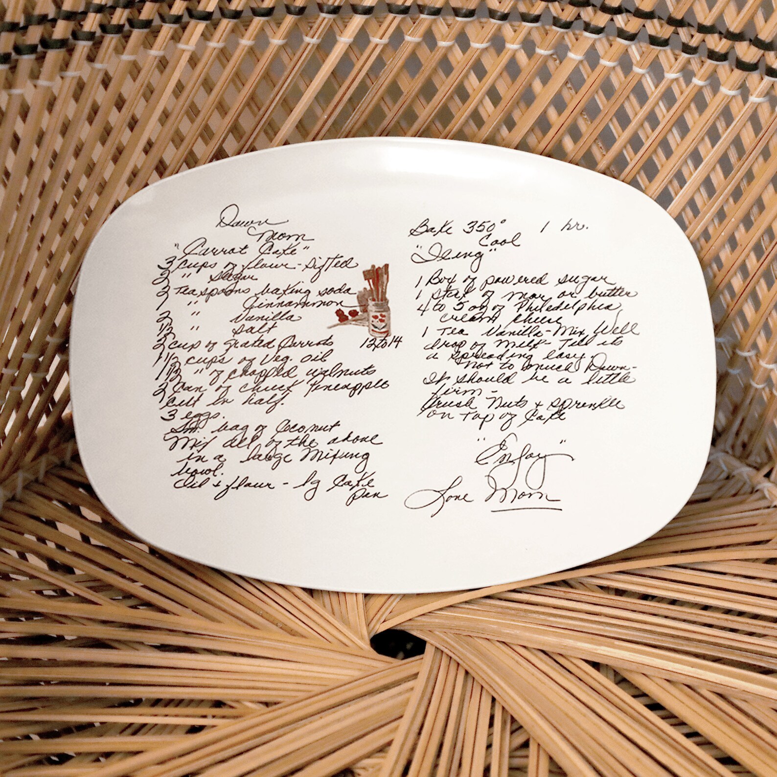 Handwritten Recipe Personalized Platter . Handwritten Recipe Etsy