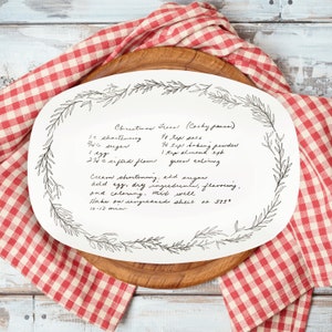 Handwritten Recipe Personalized Platter . Handwritten Recipe on Platter