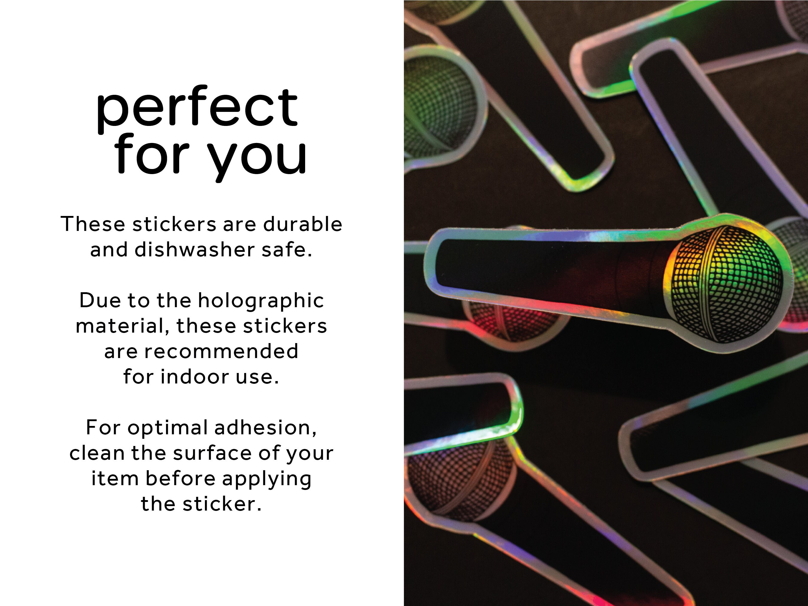 Holographic Microphone Vinyl Sticker - Etsy