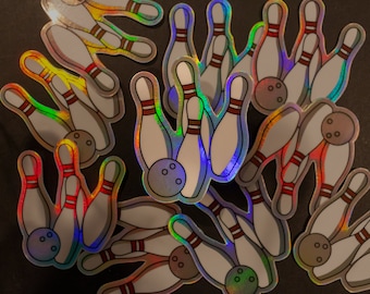 Holografiska bowlingkäglar vinylklistermärke