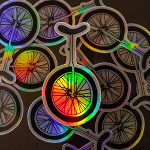 Holographic Unicycle Vinyl Sticker
