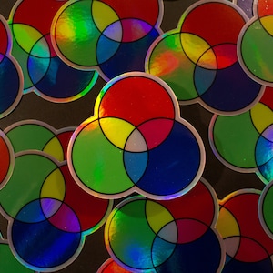 Holographic RGB Color Diagram Vinyl Sticker