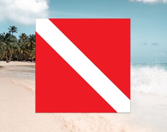 SCUBA Diver Flag Vinyl Sticker