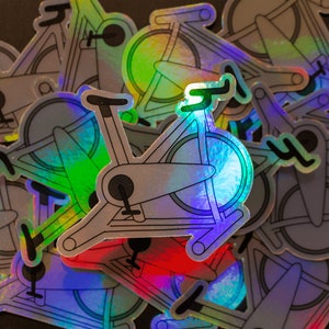 Holographic Spin Bike Vinyl Sticker