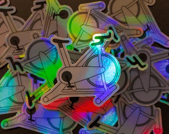 Holographic Spin Bike Vinyl Sticker