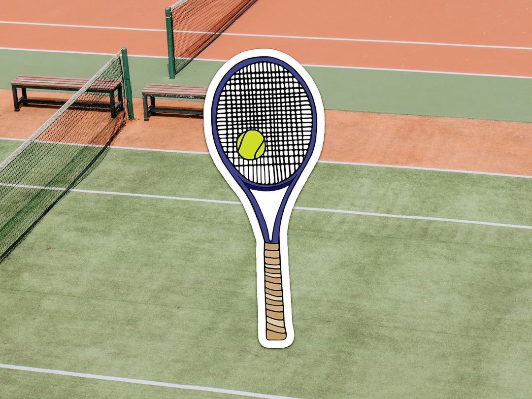 Red Tennis Racket Sticker Tennis Racket and Tennis Ball Vinyl Sticker - Etsy