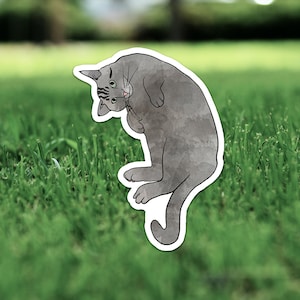 Grey Tabby Cat Vinyl Sticker