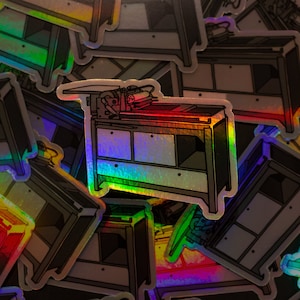 Holografische Vandercook boekdruk vinylsticker