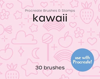 Kawaii Brush Set | Procreate | 30 Brush Pack