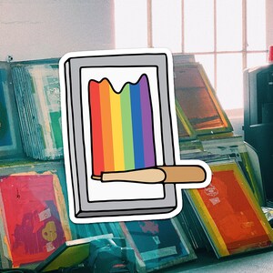 Druckgrafik Regenbogen Siebdruck-Vinyl-Aufkleber