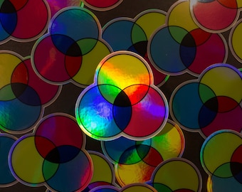 Holographic CMYK Color Diagram Vinyl Sticker