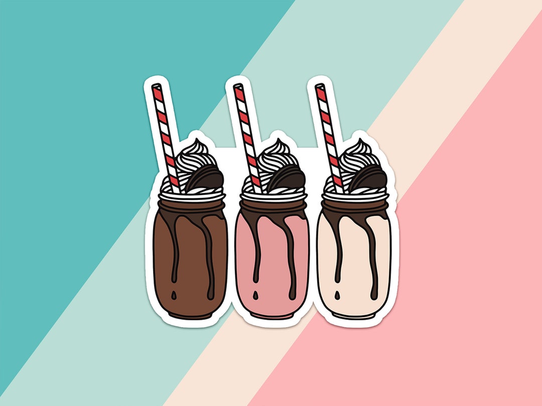 Mason Jar Milkshake Set Vinyl Sticker - Etsy