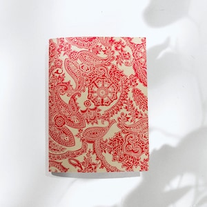 Carnet de croquis Paisley rouge relié à la main | Journal