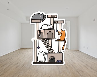 Cat Tree Vinyl Sticker