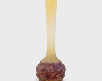 Jarrón de Vidrio Art Nouveau Estilo Daum Nancy | Vidrio Artístico Francés | Jarrón Decorativo Vintage