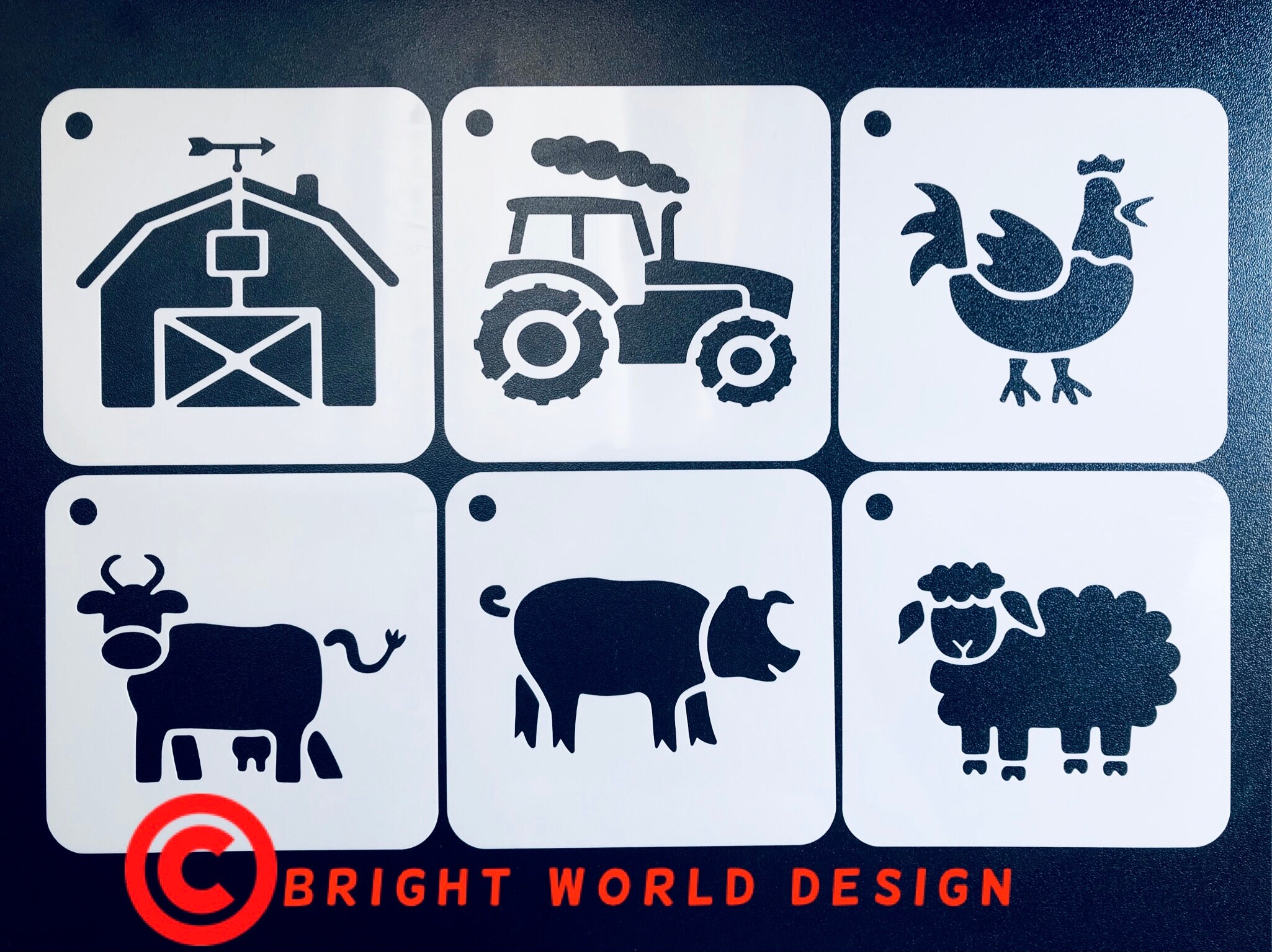 Farm Stencils x6 Cards Farm Animals Craft Wall Art Airbrush | Etsy