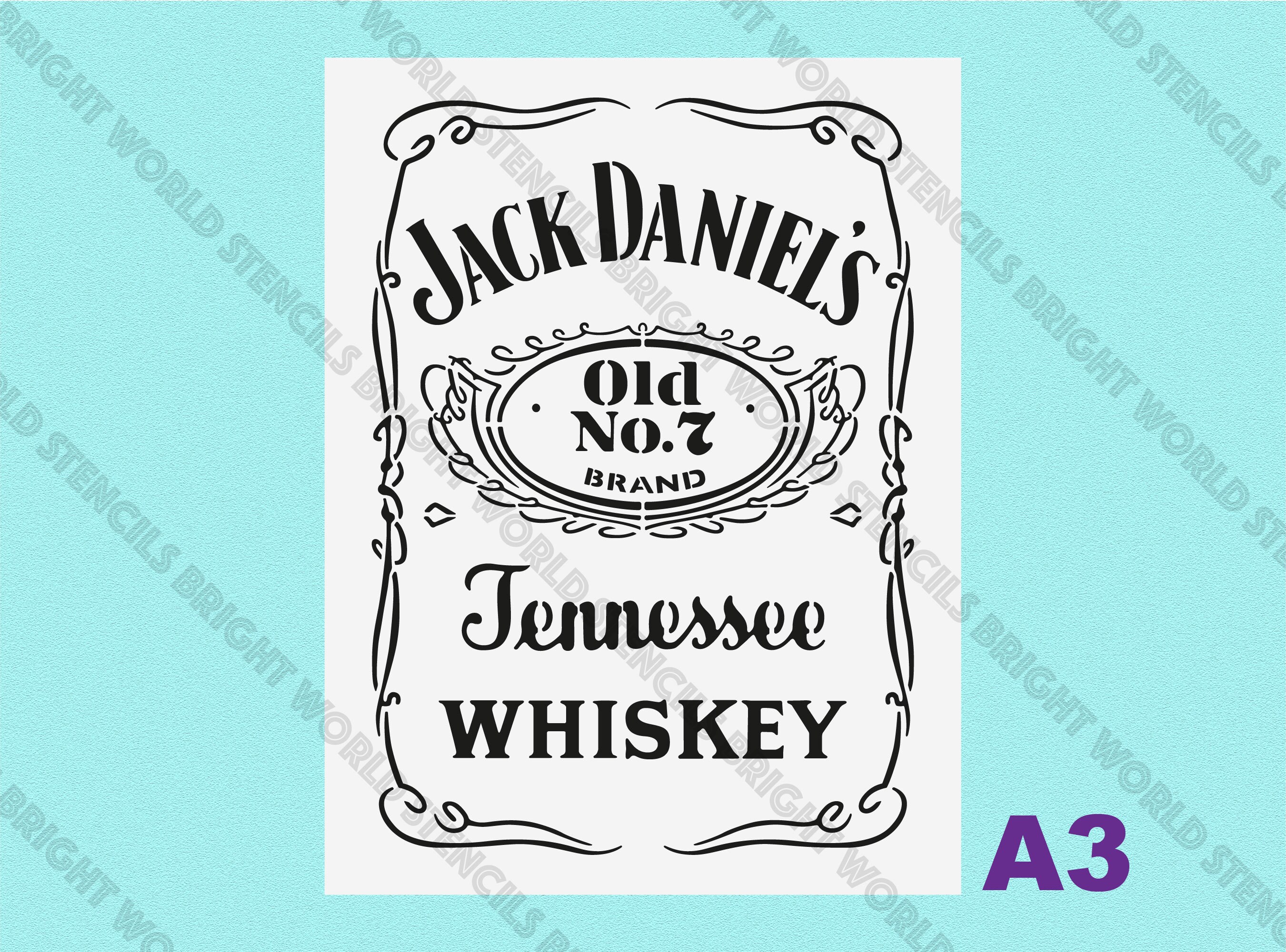 Jack Daniels Stencil LARGE A3 Airbrush Botella Etiqueta pared | Etsy