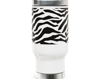 Taza de viaje de acero inoxidable con asa, 14 oz